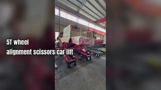 5T wheel alignment scissors lift testing video with low voice